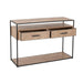 J-Line Console Zigzag 2 lades hout/metaal naturel/zwart-Consoletafels-J-Line