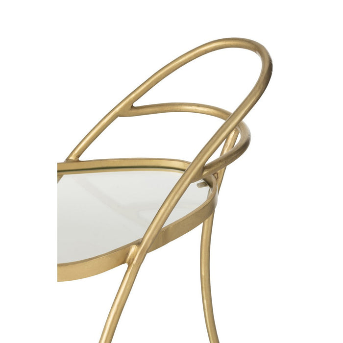 J-Line Dienstkar Driehoekig metaal/spiegel goud-Trolleys-J-Line