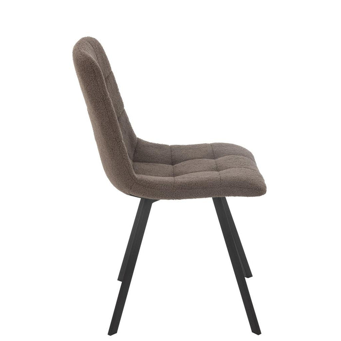 J-Line Eetstoel Clark metaal/polyester bruin-Eetkamerstoelen-J-Line