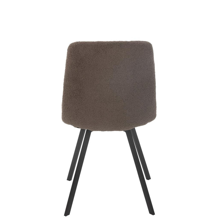 J-Line Eetstoel Clark metaal/polyester bruin-Eetkamerstoelen-J-Line