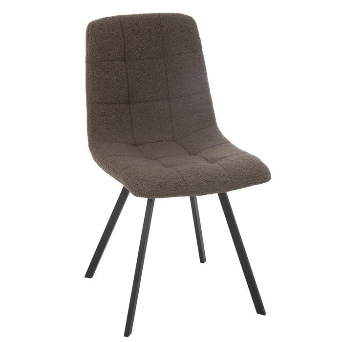 J-Line Eetstoel Clark metaal/polyester bruin-Eetkamerstoelen-J-Line
