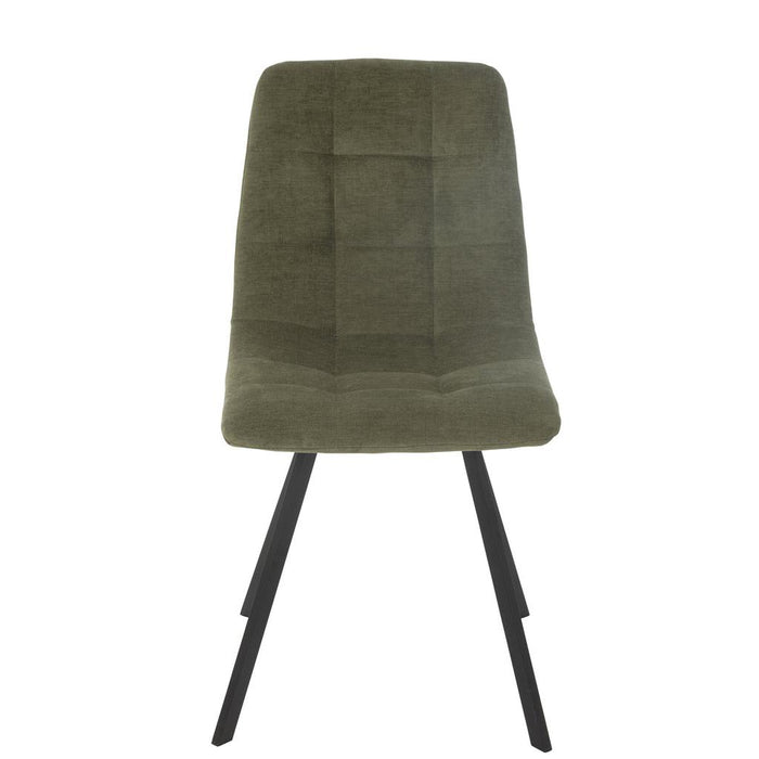 J-Line Eetstoel Clark metaal/polyester groen-Eetkamerstoelen-J-Line
