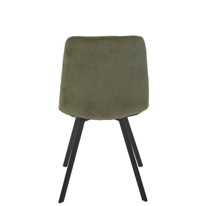 J-Line Eetstoel Clark metaal/polyester groen-Eetkamerstoelen-J-Line