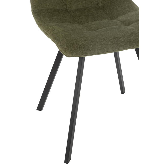 J-Line Eetstoel Clark metaal/polyester groen-Eetkamerstoelen-J-Line