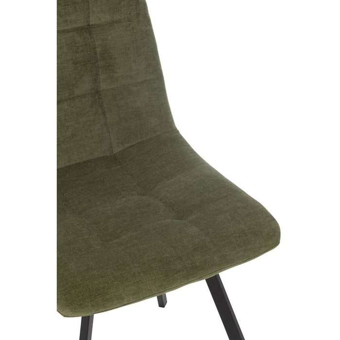 J-Line Eetstoel Clark metaal/polyester groen-Eetkamerstoelen-J-Line