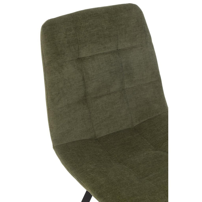 J-Line Eetstoel Clark metaal/polyester groen-Eetkamerstoelen-J-Line