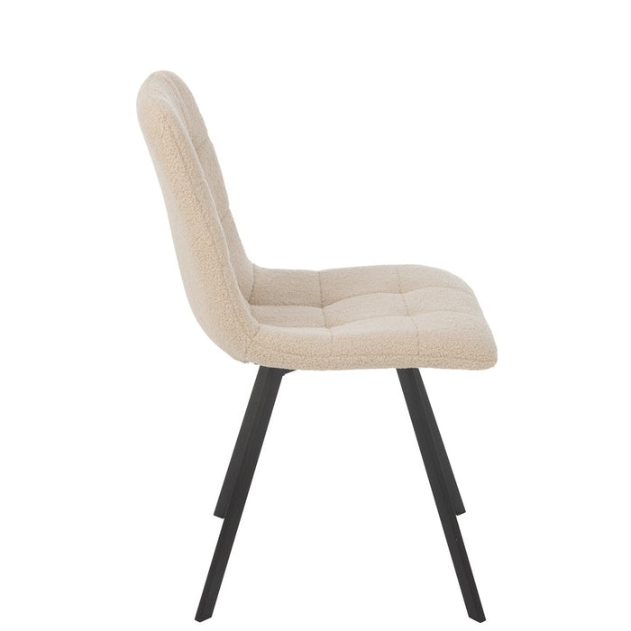 J-Line Eetstoel Clark metaal/polyester wit-Eetkamerstoelen-J-Line