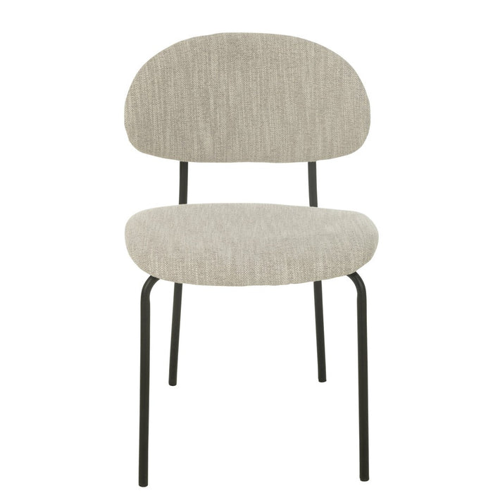 J-Line Eetstoel Textiel/metaal beige-Eetkamerstoelen-J-Line