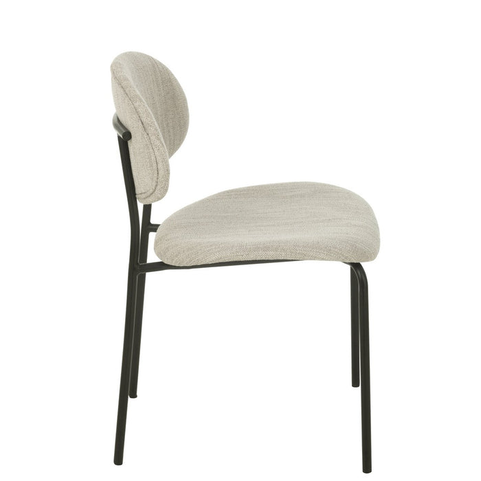 J-Line Eetstoel Textiel/metaal beige-Eetkamerstoelen-J-Line