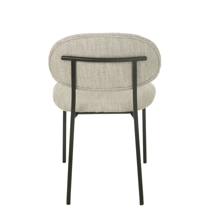 J-Line Eetstoel Textiel/metaal beige-Eetkamerstoelen-J-Line