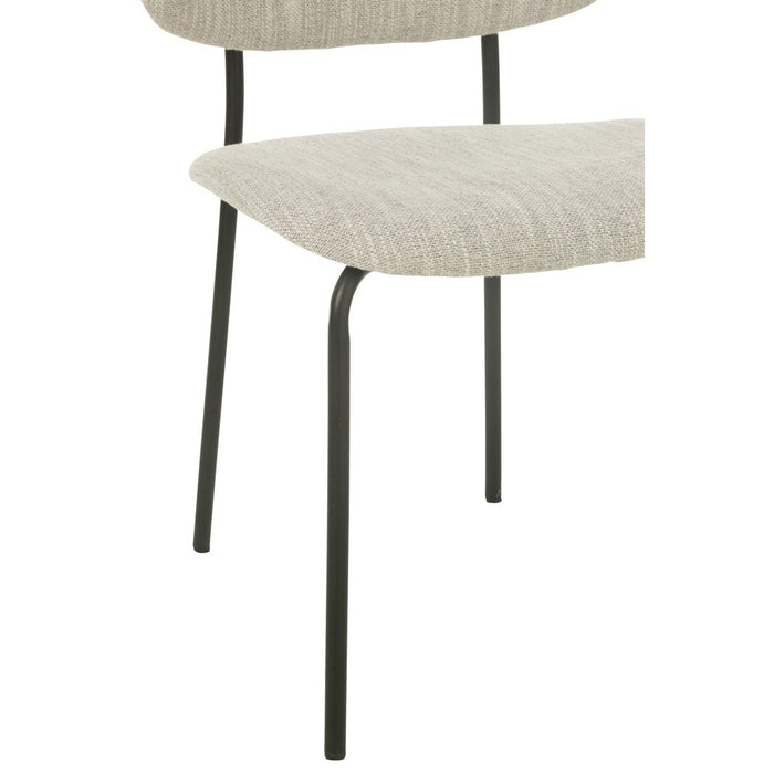 J-Line Eetstoel Textiel/metaal beige-Eetkamerstoelen-J-Line
