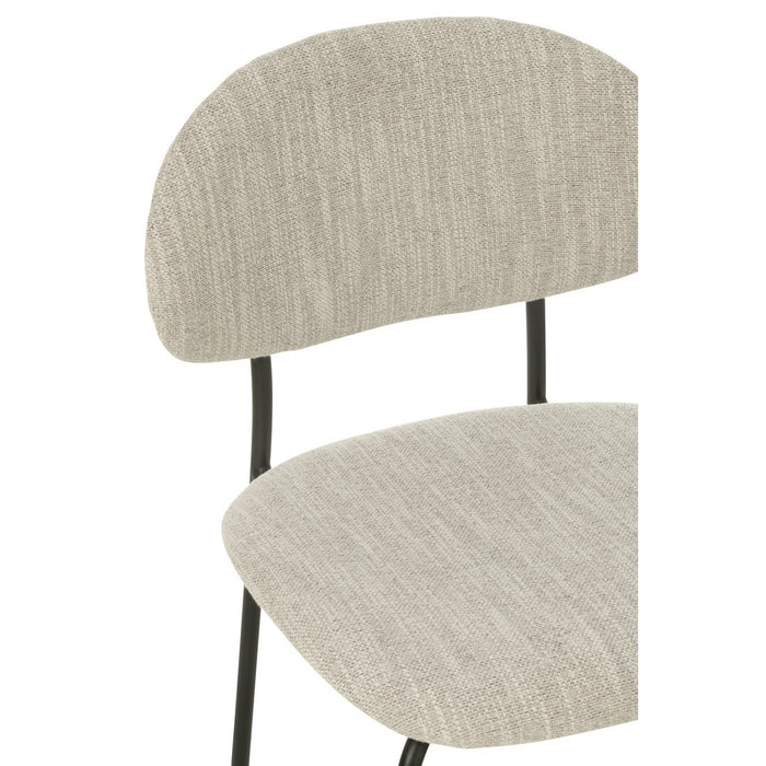 J-Line Eetstoel Textiel/metaal beige-Eetkamerstoelen-J-Line