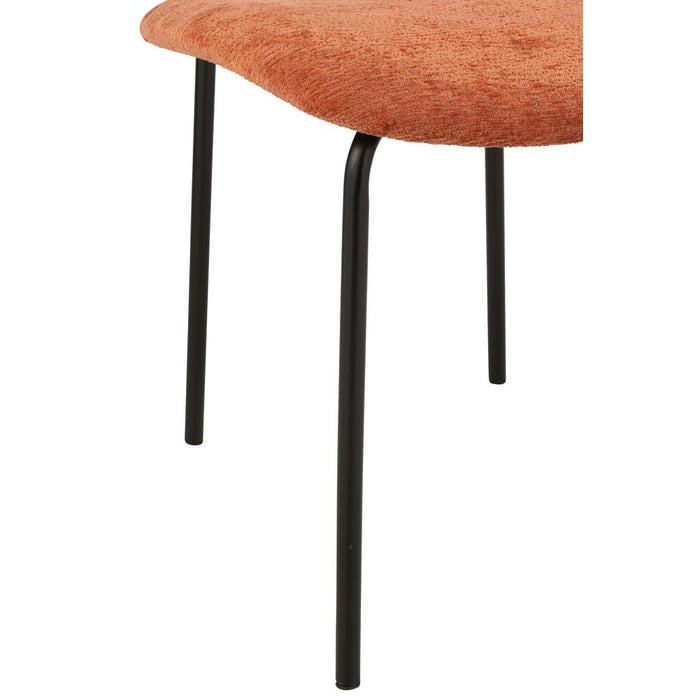 J-Line Eetstoel textiel/metaal oranje roest-Eetkamerstoelen-J-Line