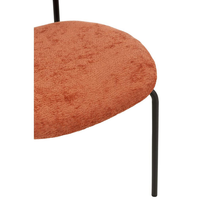 J-Line Eetstoel textiel/metaal oranje roest-Eetkamerstoelen-J-Line