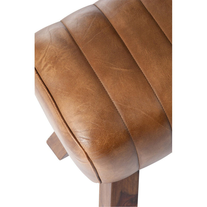 J-Line Gymbank Leder/hout cognac-Bankjes-J-Line