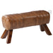 J-Line Gymbank Leder/hout cognac-Bankjes-J-Line