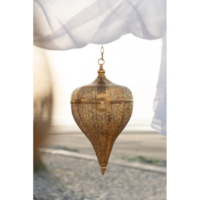 J-Line Hangende Lamp druppel metaal goud large-Hanglampen-J-Line