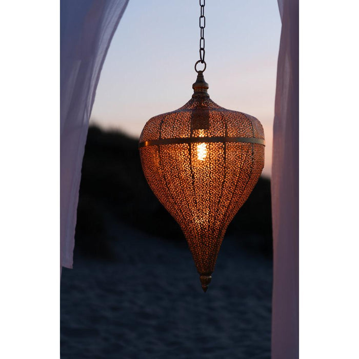 J-Line Hangende Lamp druppel metaal goud large-Hanglampen-J-Line