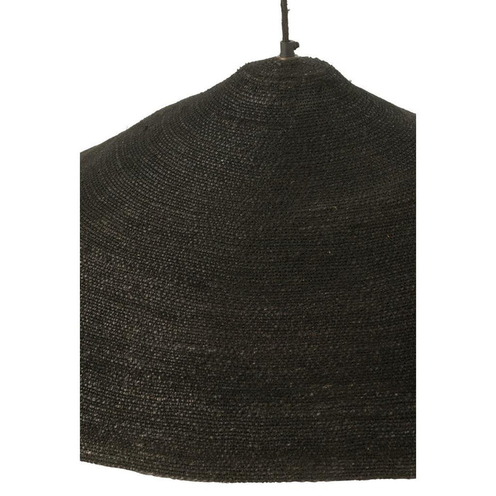 J-Line Hangende Lamp hoed moonj gras zwart large-Hanglampen-J-Line
