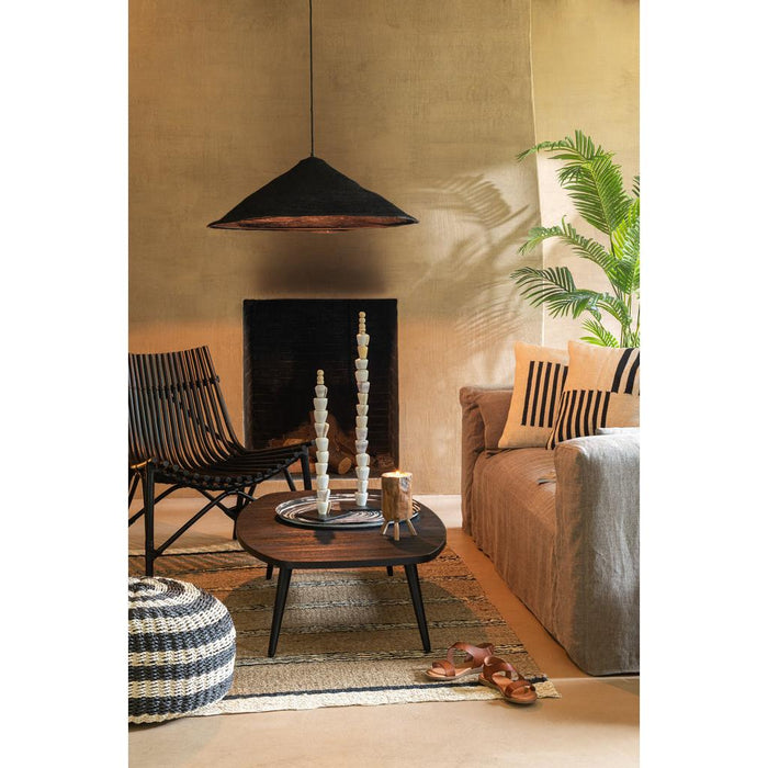 J-Line Hangende Lamp hoed moonj gras zwart large-Hanglampen-J-Line