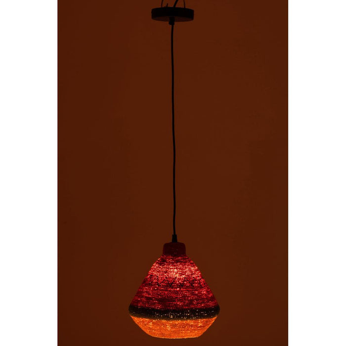 J-Line Hangende Lamp strepen+zigzag bovenkant zeegras mix-Hanglampen-J-Line