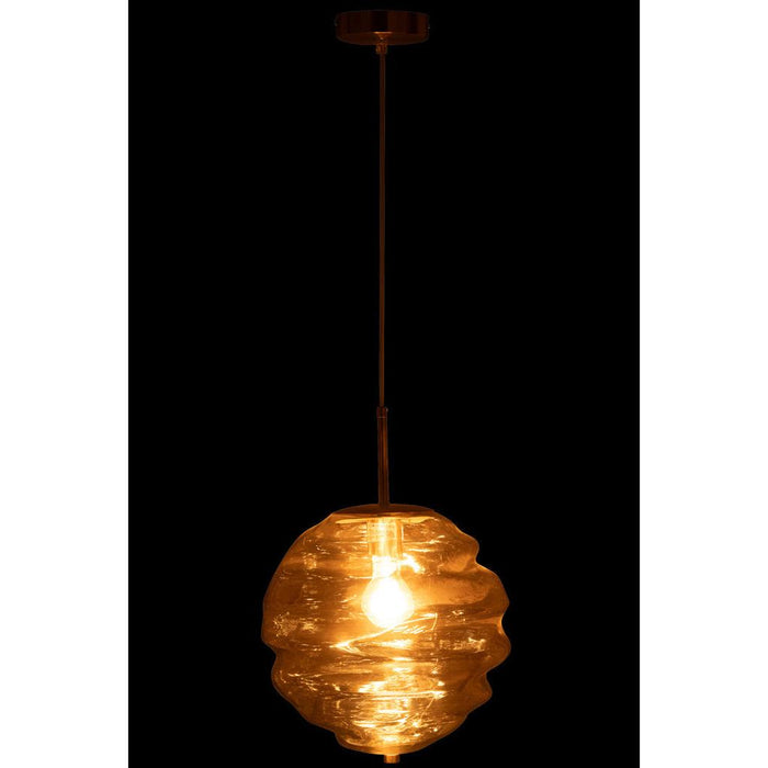 J-Line Hanglamp Glas licht cognac-Hanglampen-J-Line