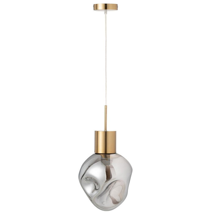 J-Line Hanglamp Goud metaal/glas grijs-Hanglampen-J-Line