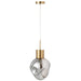 J-Line Hanglamp Goud metaal/glas grijs-Hanglampen-J-Line