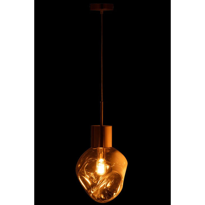 J-Line Hanglamp Goud metaal/glas grijs-Hanglampen-J-Line