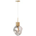 J-Line Hanglamp Goud metaal/glas grijs-Hanglampen-J-Line