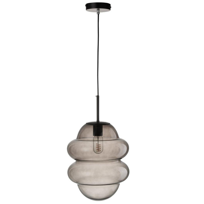 J-Line Hanglamp Honinglepel glas grijs-Hanglampen-J-Line