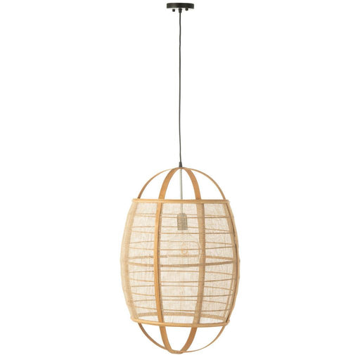 J-Line Hanglamp Ion linnen/bamboe naturel large-Hanglampen-J-Line