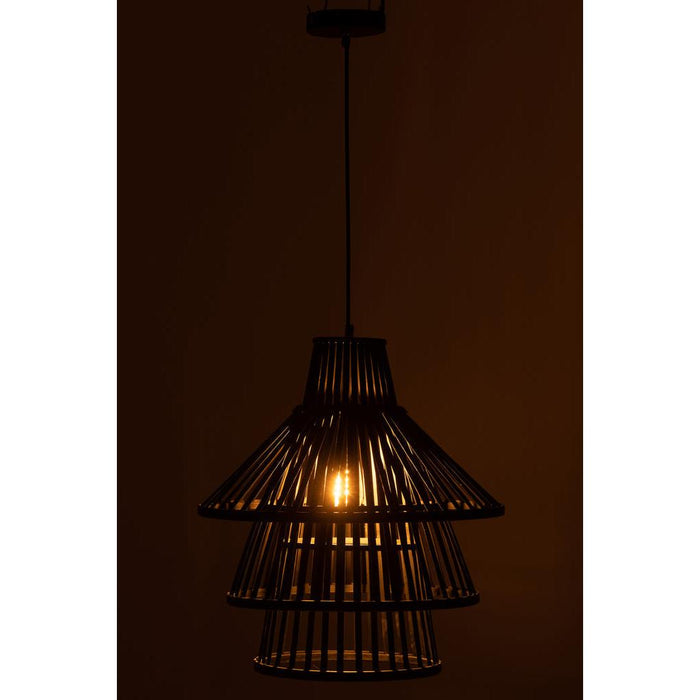J-Line Hanglamp Lagen bamboo zwart large-Hanglampen-J-Line