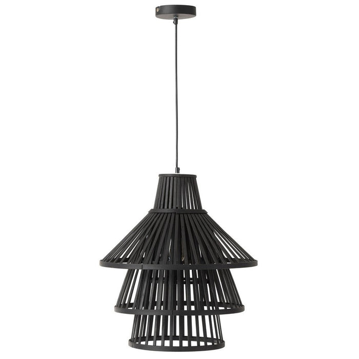 J-Line Hanglamp Lagen bamboo zwart large-Hanglampen-J-Line