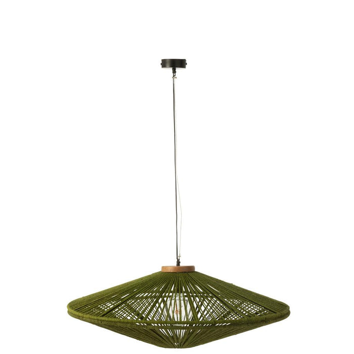 J-Line Hanglamp Ovni ijzer/jute groen large-Hanglampen-J-Line