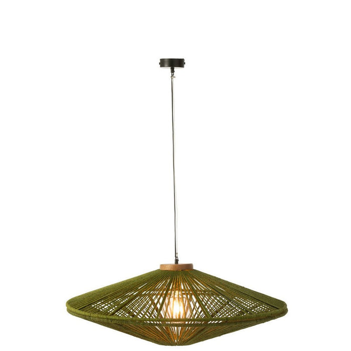 J-Line Hanglamp Ovni ijzer/jute groen large-Hanglampen-J-Line