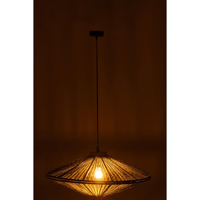J-Line Hanglamp Ovni ijzer/jute groen medium-Hanglampen-J-Line