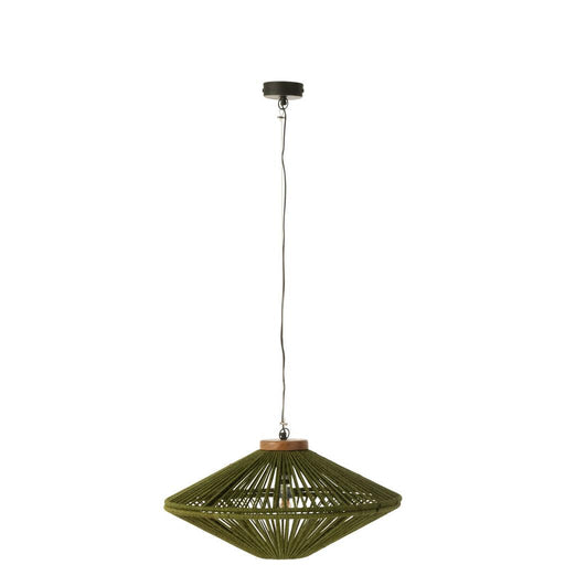 J-Line Hanglamp Ovni ijzer/jute groen small-Hanglampen-J-Line