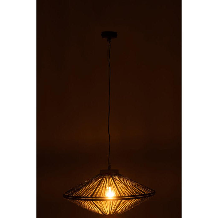 J-Line Hanglamp Ovni ijzer/jute groen small-Hanglampen-J-Line