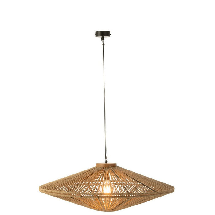 J-Line Hanglamp Ovni ijzer/jute naturel large-Hanglampen-J-Line
