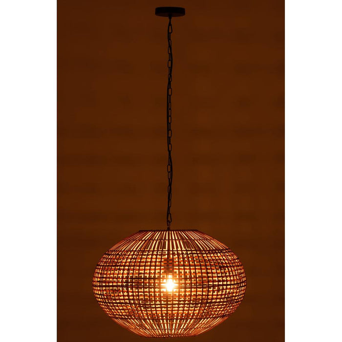 J-Line Hanglamp Rattan/metaal bruin/zwart-Hanglampen-J-Line