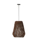 J-Line Hanglamp Vlecht metaal/palm zwart large-Hanglampen-J-Line