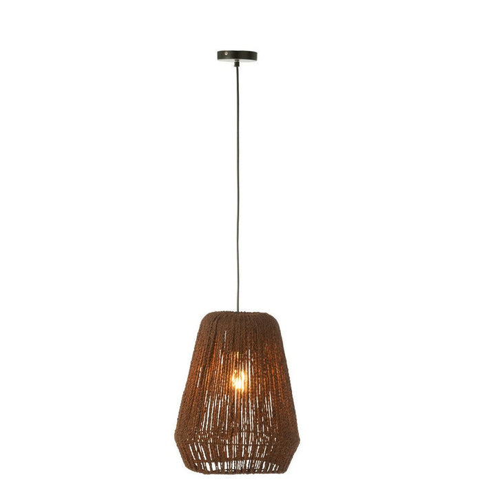 J-Line Hanglamp Vlecht metaal/palm zwart small-Hanglampen-J-Line