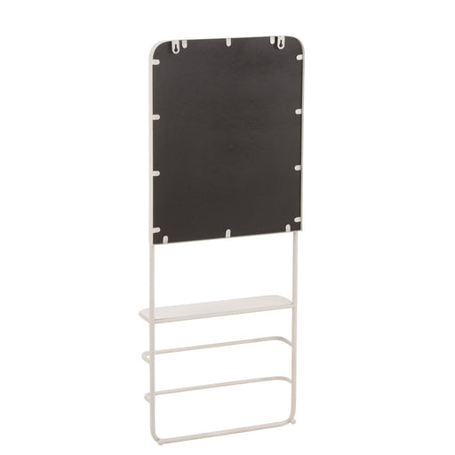 J-Line Hangrek Met spiegel metaal/glas wit-Vakkenkasten-J-Line