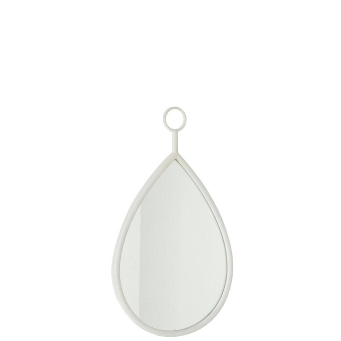 J-Line Hangspiegel Drop spiegel/mdf wit small-Spiegels-J-Line