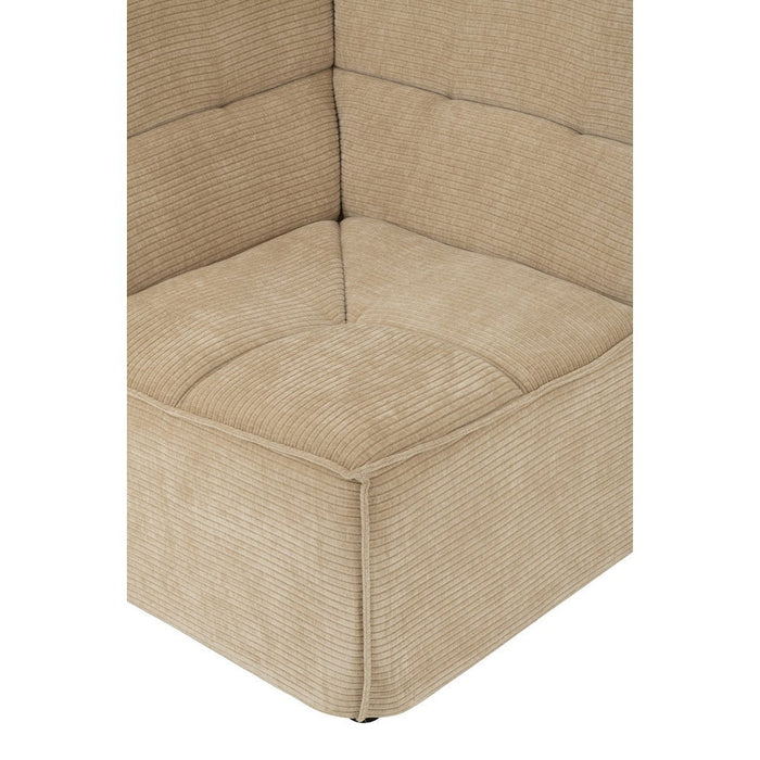 J-Line Hoekzetel Grid populierenhout/mousse donker beige-1-Zitsbanken-J-Line
