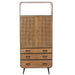 J-Line Kast Hoog 3 lades metaal/hout zwart/naturel-Opbergkasten-J-Line
