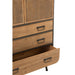 J-Line Kast Hoog 3 lades metaal/hout zwart/naturel-Opbergkasten-J-Line