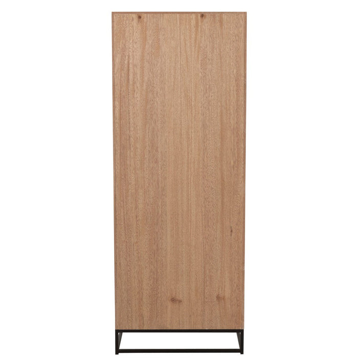 J-Line Kast Hoog 3 lades zigzag hout/metaal naturel/zwart-Opbergkasten-J-Line
