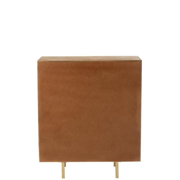 J-Line Kast Nino metaal/mangohout naturel/goud-Opbergkasten-J-Line